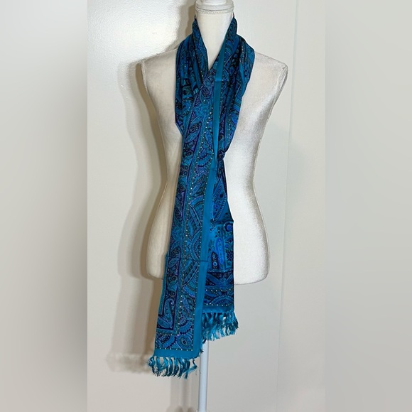Women’s Kalanjali 100% Pure Silk Multicolor Blue NWT - Picture 2 of 11